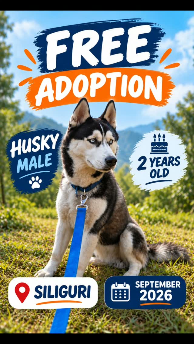 This handsome male Siberian Husky is 2 years old and